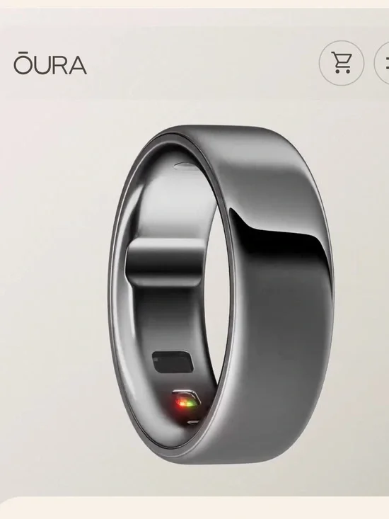 Oura Ring 4 — Silver Size 8 - Smart Health Ring w/ Charger