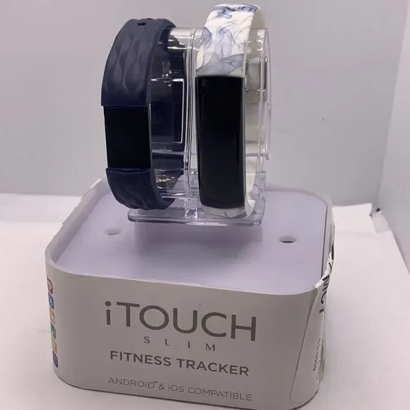 ITouch Slim ITL7591B08D-H05 Men White Printed/Navy Fitness Activity Tracker QU19