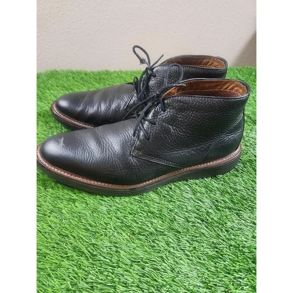 Johnston & Murphy Boots Mens Size 11 Black Leather Chukka Ankle Lace Up Casual