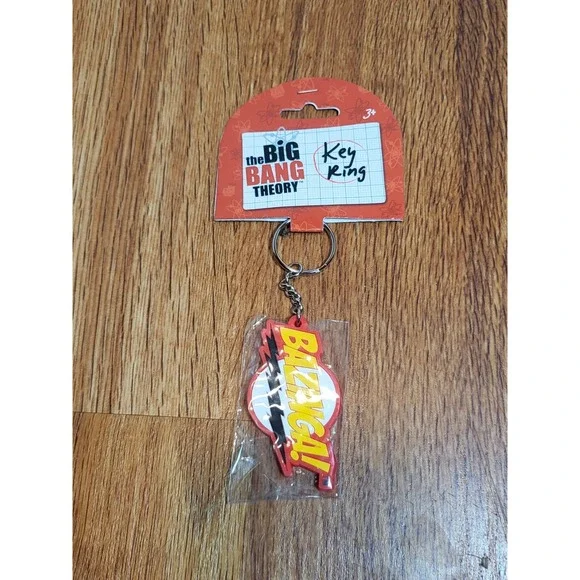 The Big Bang Theory Bazinga Name Rubber Key Ring Keychain,‎ NEW UNUSED