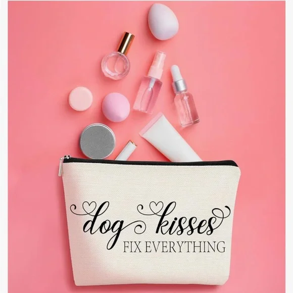 Dog Kisses Fix Everything Makeup cosmetics Travel Bag