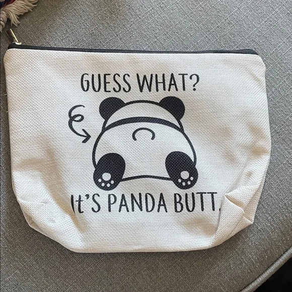 Guess What It’s Panda Butt Print Pouch Cosmetic Makeup Bag