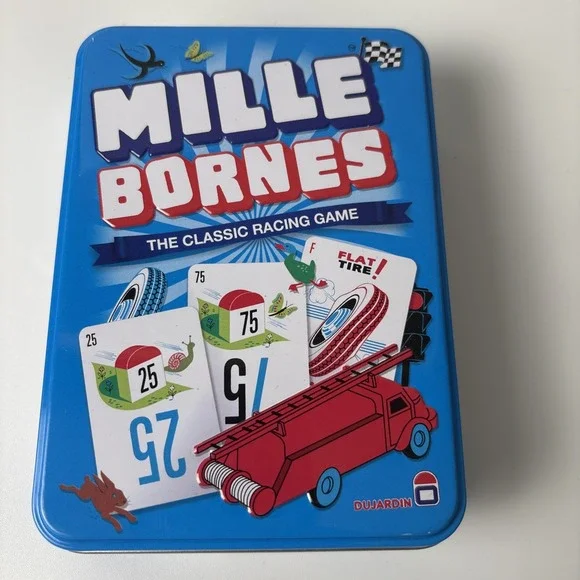 Mille Bornes Classic Racing‎ Card Game Tin Box Great Condition