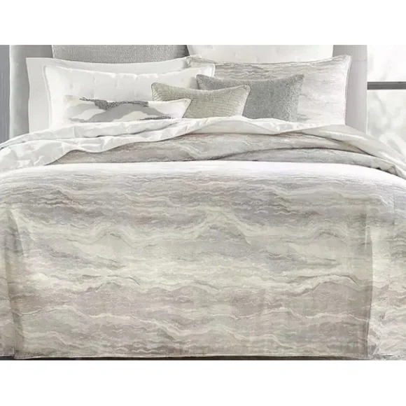 Hudson Park Cream and Gray King Comforter Set