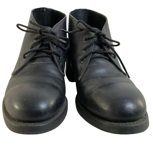 Biltrite Mens‎ Black Leather Steel Toe Chukka Boots 6.5 Oil Resist ANSI Z41.1-91
