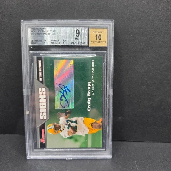 Bowman Craig Bragg Football Card BGS 9 Mint Auto 10 Signs of the Future