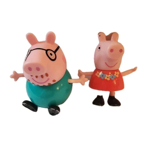 Peppa Pig And Daddy Pig Replacement Figure Cake Toppers Lot Of 2