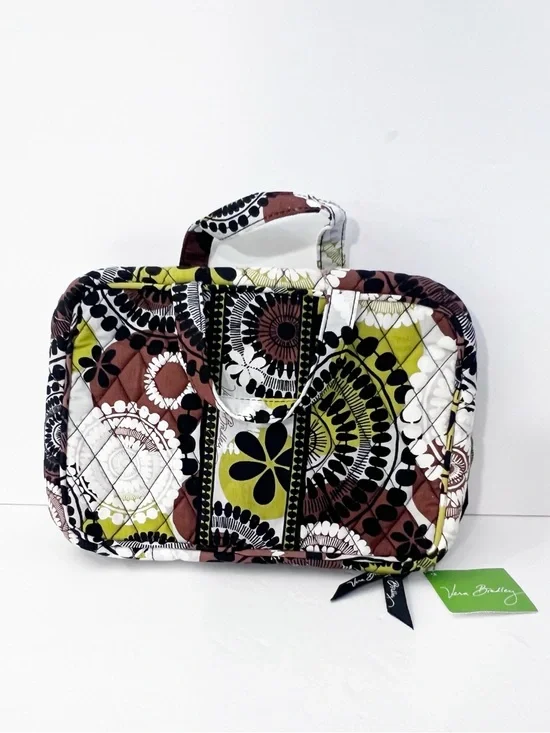 NEW Vera Bradley Hanging Travel Cosmetic Mag Organizer Cocoa Moss NWT