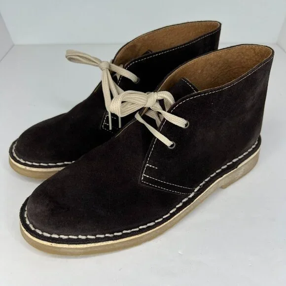 CI Factory Mens 1100 Brown Faux Suede Rubber Lace Up Size 40 Desert Boot