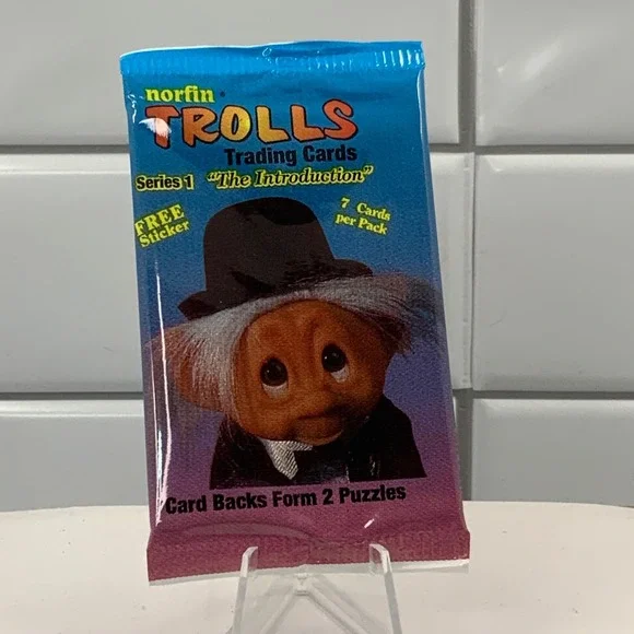1992 Norfin Trolls Trading Cards Series 1 The Introduction Sealed Pack 7 Cards