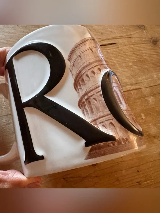 Starbucks Roma White Ceramic Mug with Black Logo - White
