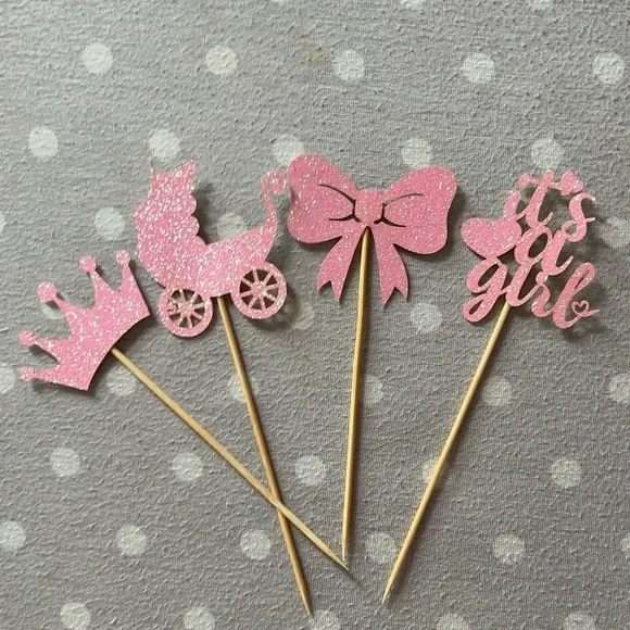 It’s a Girl cupcake toppers NEW