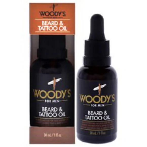 Woodys For Men Beard Tattoo Oil‎ 30ml 1 Fl Oz For Men With Dropper
