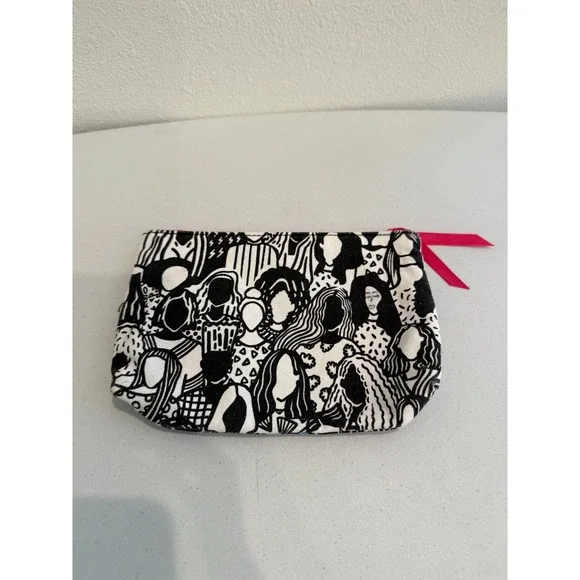 Ipsy x APCWitte Illustrated People Makeup Bag Pink Zipper Cosmetic Pouch