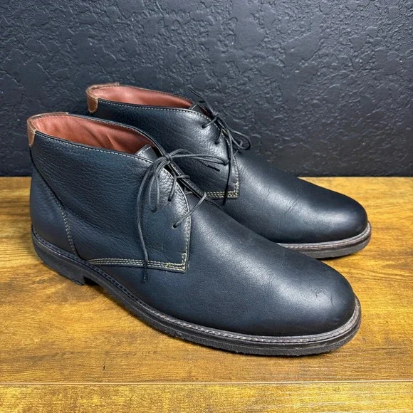 Johnston & Murphy 25-2021 Black Leather Chukka Boots Mens 11M