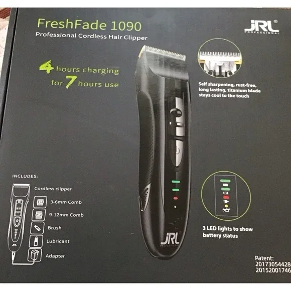 JRL Professional 1090 Cordless Hair Clipper‎ 4 Hour Charge 7 Hour Use