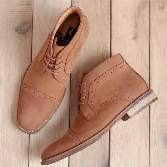 New Arkbird leather suede boots chukka tan men’s 8.5‎ lace up oxford ankle boot