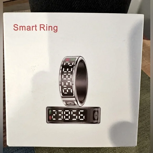 Smart Ring Health Tracker with LED Display Screen - Black - New In Box