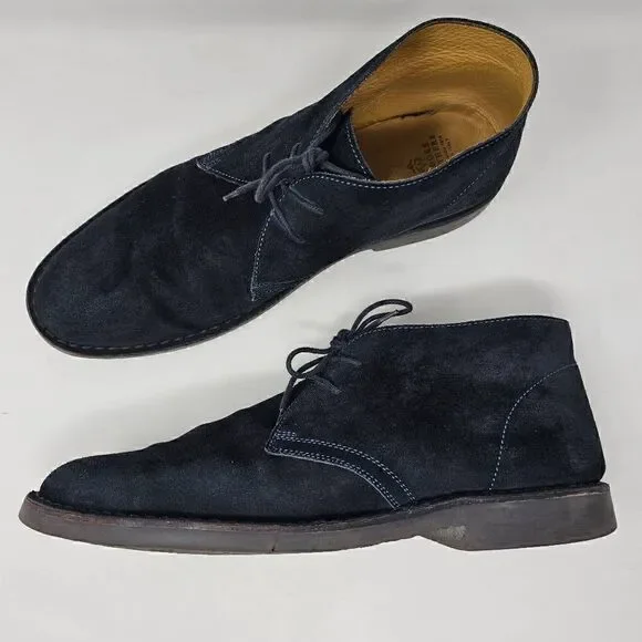 BROOKS BROTHERS MADE IN ITALY BLUE SUEDE LEATHER CHUKKA BOOTS MENS SIZE 13