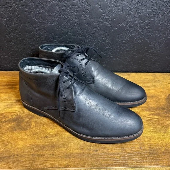Venturini‎ 00586225 Black Leather Chukka Ankle Boots Mens Size 8