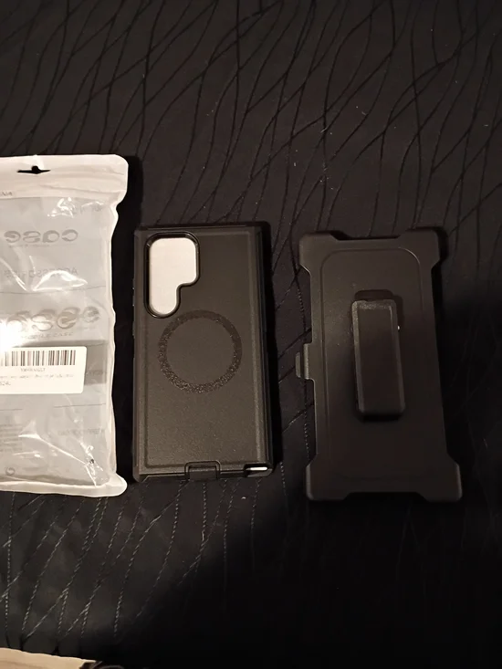 Galaxy S24 Black Phone Case with Belt Clip and Magnetic Ring