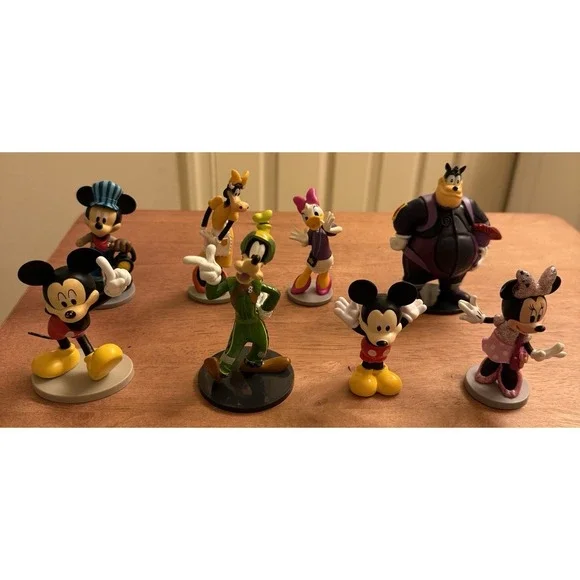 Lot of 8 Disney Mickey Mouse Friends PVC Figures Cake Toppers‎ Mickey Goofy Pete