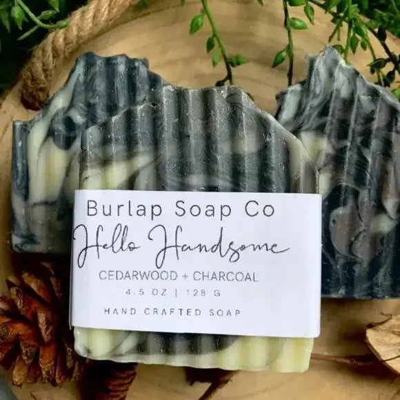 Cedarwood and Charcoal Handmade Soap: Hello Handsome 4.5oz bar