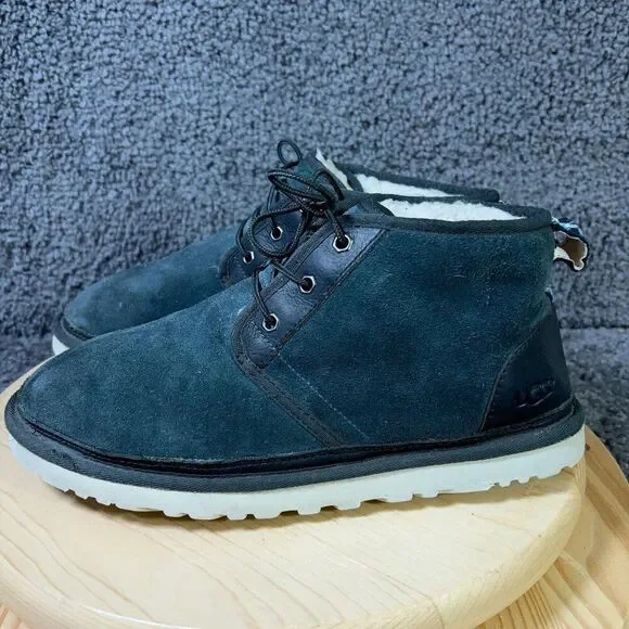 UGG Neumal Chukka Boots Mens Size 10 Suede Shearling Sheepskin Wool Lined Ankle