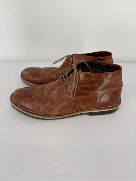 👟 Steve Madden Men's Distressed Brown Leather Chukka Boots