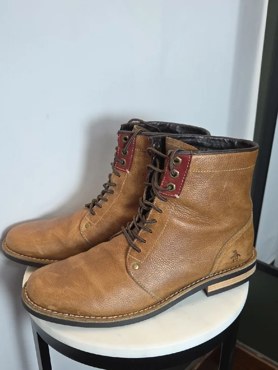 Penguins Jerry Jeff Men's Tan Leather Boots Size 42