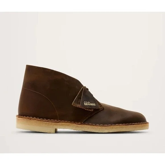 Clarks Men's Desert Lace Up Leather Chukka Boots Beeswax Brown Sz 12 NEW! $140