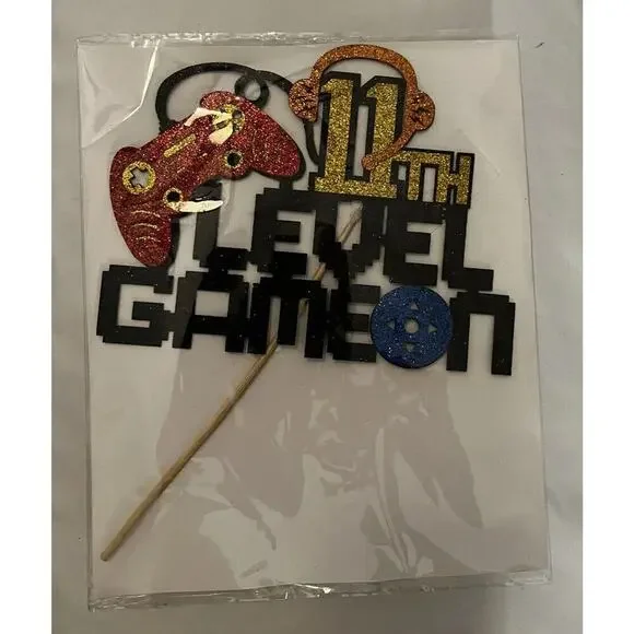 NEW Video Game On Level 11 Cake Topper 11th Gaming Birthday Decorations