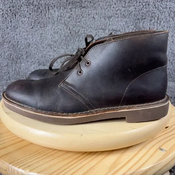 Clarks Bushacre 2 Desert Chukka Boots Mens Size 9 Brown Leather Lace Up Shoe