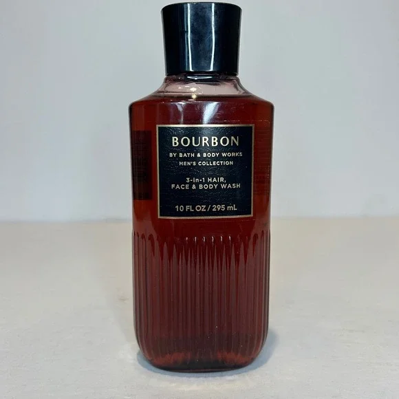 Bath and Body Works Bourbon 3 in 1 Hair Face Body Wash Men's Collection 10 oz