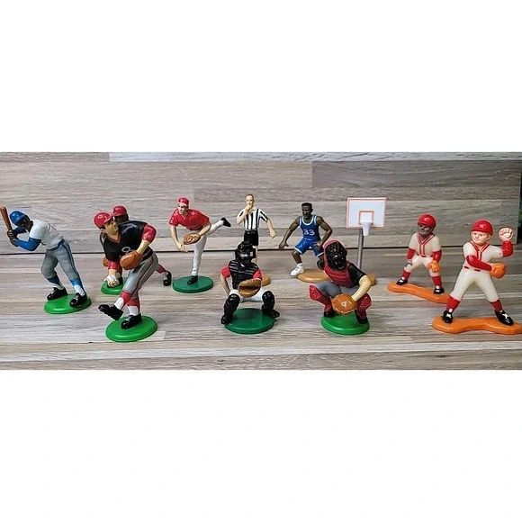 Vintage Bakery Crafts Plastic‎ Cake Toppers Baseball & Basketball