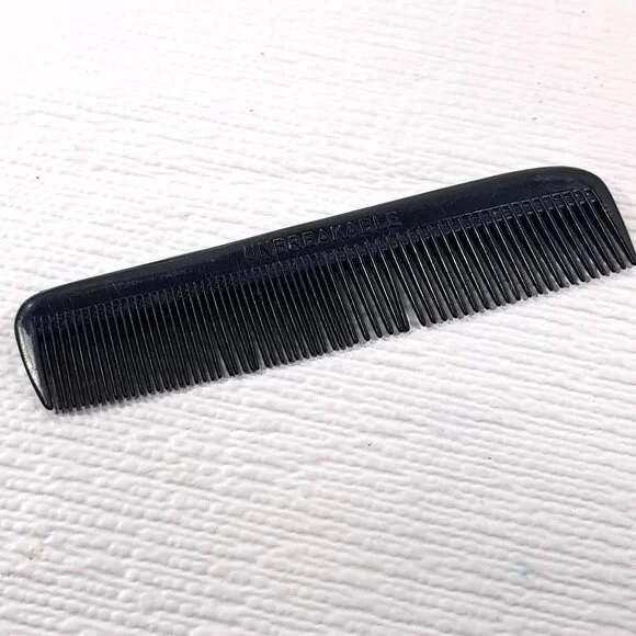 Vintage Ace Unbreakable Plastic Black Hard Rubber hair Comb USA Pocket Purse‎ 5