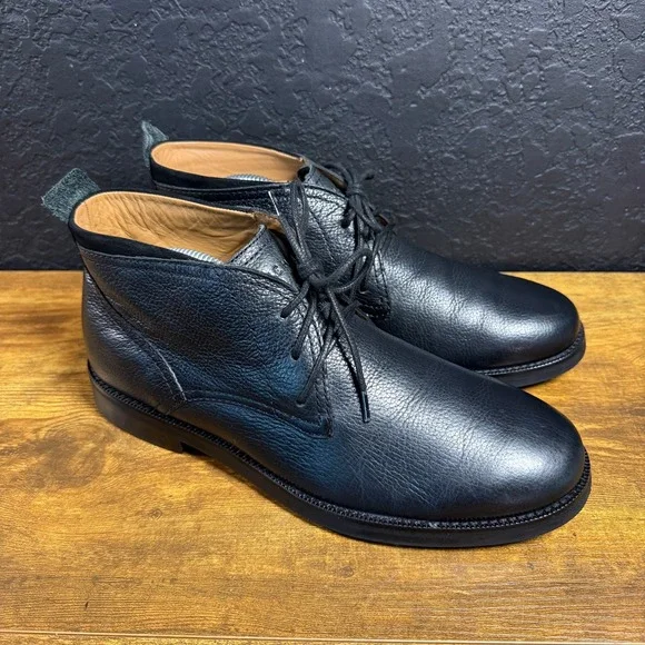 Cole Haan C24524 Black Pebble Grain Leather Chukka Boots Mens Size 9M