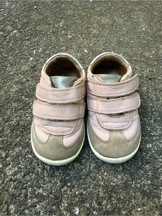 Old Soles Little Girls Light Pink and Tan Velcro Sneakers