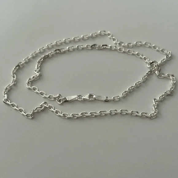 925 Silver necklace 3mm 21.75 inches unisex link chain