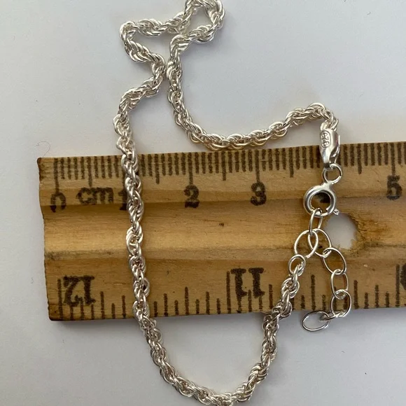 Rope chain 3mm 925 silver bracelet unisex
