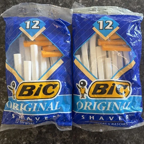 2 Packs Bic 1999 Vintage Original Shaver 12 Disposable Razors in Each Pack New