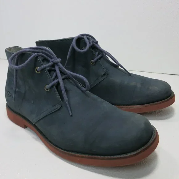 UGG Australia Blue Nubuck Leather Chukka Ankle Boots Men's # 1002389 Sz 8.5