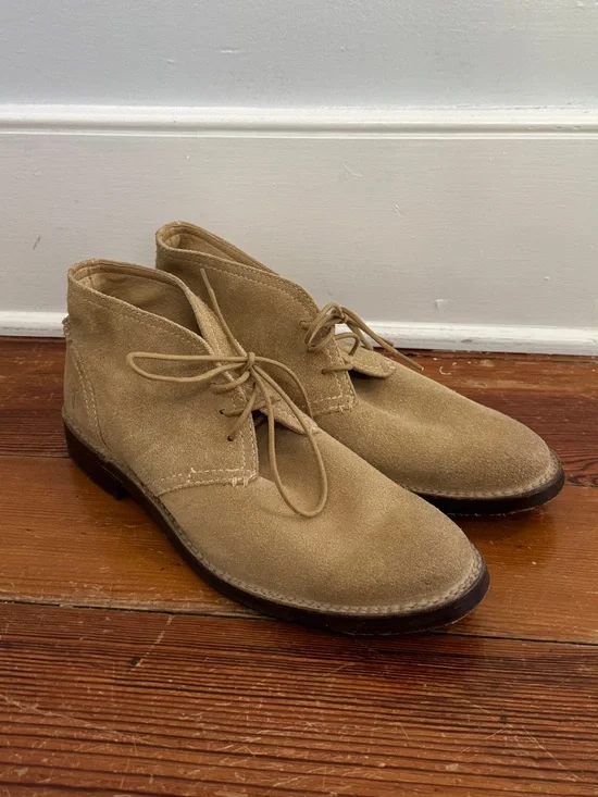 Frye Paul Chukka Boots Mushroom Beige Suede Leather Mexico Men's Size 9.5 D