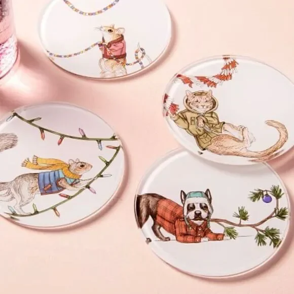 West Elm Rachel Kozlowski Dapper Animal Coasters