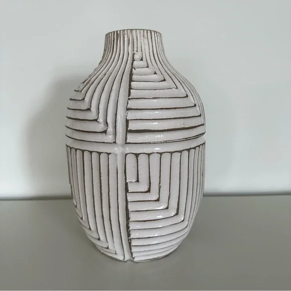 West Elm Ribbed Ceramic Stoneware Vase