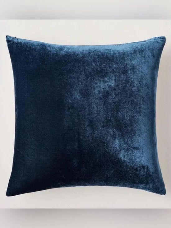 West Elm Lush Velvet Pillow Cover in Regal Blue