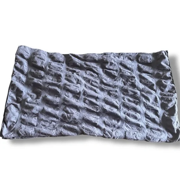 West Elm SET 100% organic cotton king sham set Charcoal Gray cloud textured case