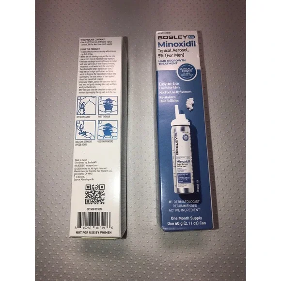 Bosley MD‎ Minoxidil Topical Aerosol 5% Hair Regrowth Treatment One Month