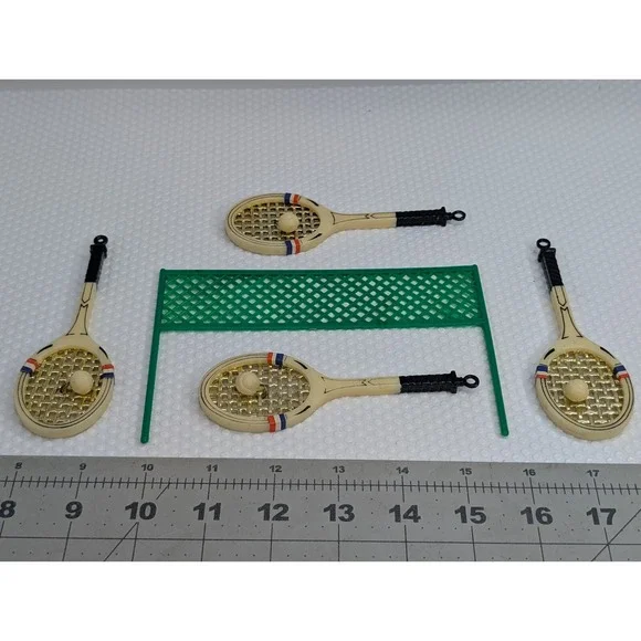 Plastic Tennis Racket‎ Ball Lot Net Cake Toppers