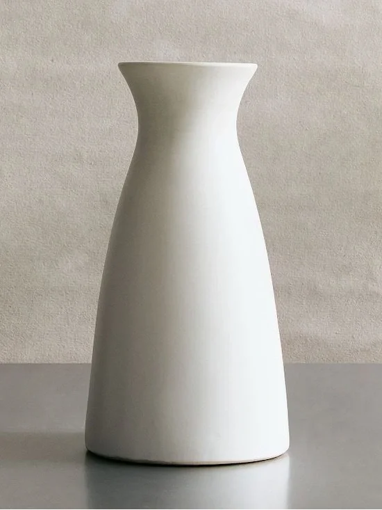 West Elm Carafe Pure White Ceramic Vase